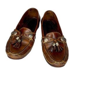 Cole Haan Brown Leather Tassel Loafers Women's 6M Vintage Penny Moccasin Flats
